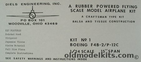 Diels Engineering 1/24 Boeing F4B-2 / P-12C - Static or Powered Scale Model - (F4B2), 1 plastic model kit